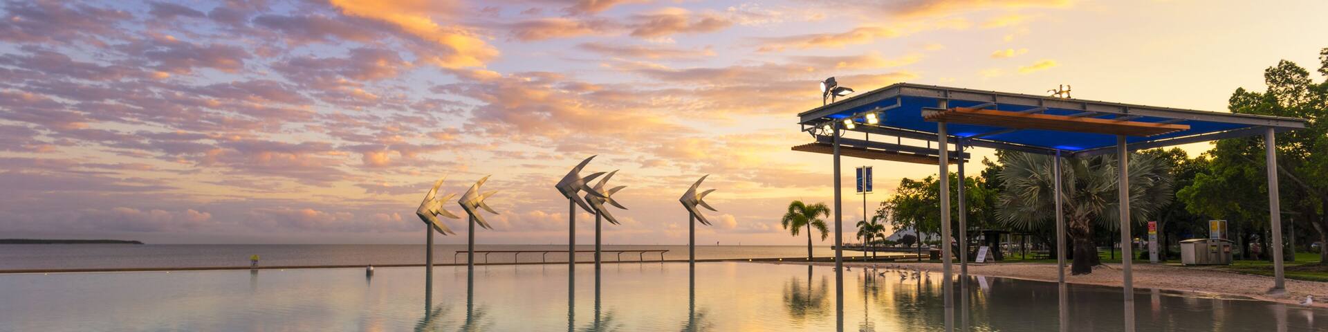 The Cairns Lagoon at sunrise in Tropical North Queensland