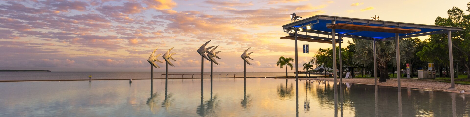 The Cairns Lagoon at sunrise in Tropical North Queensland
