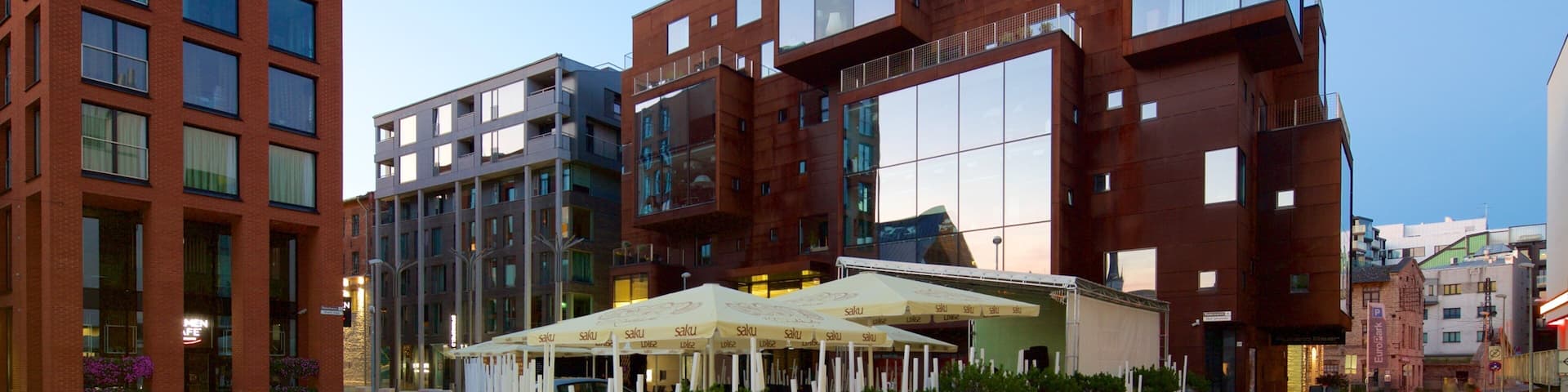 Rotermanni Shopping Centre som omfatter moderne arkitektur