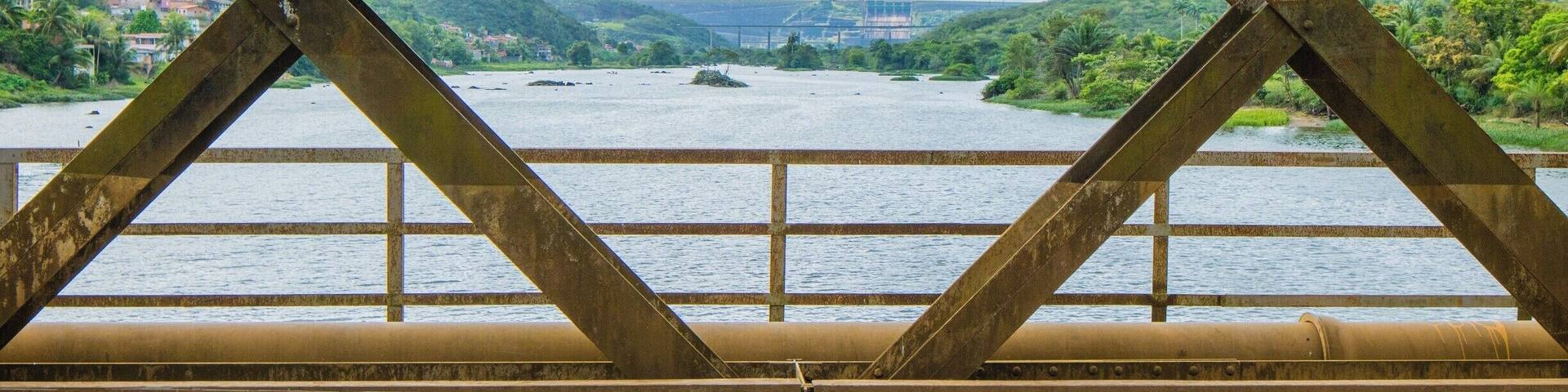 Another view north from Ponte Dom Pedro II between São Félix and Cachoeira, Bahia, Brazil.