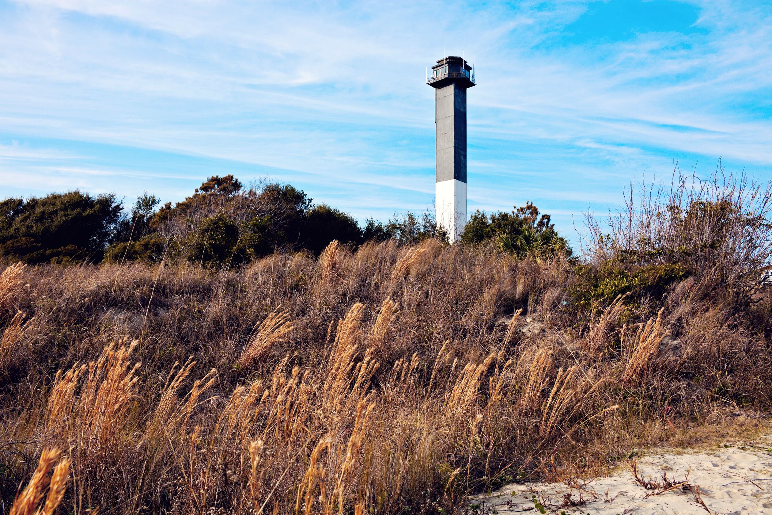 Charleston lighthouse located on Sullivan&#x27;s Island in South Carolina