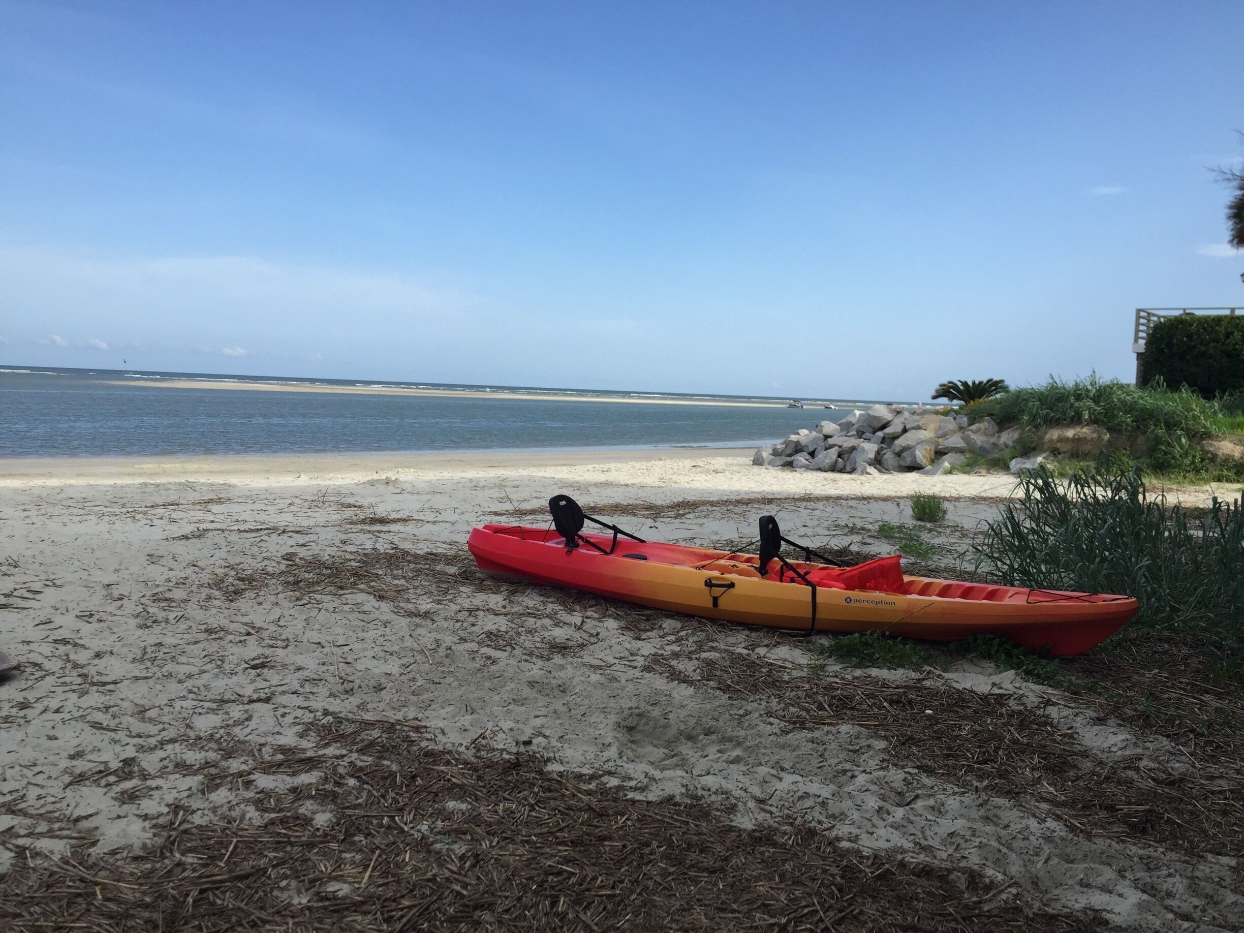 Kayaking out to the island off Sullivan's... So perfect. Dolphins everywhere! 