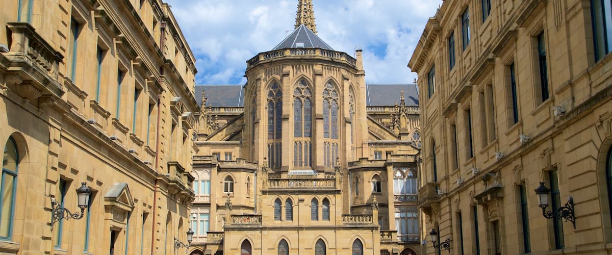 Cathedral of the Good Shepherd which includes street scenes and heritage architecture as well as a small group of people