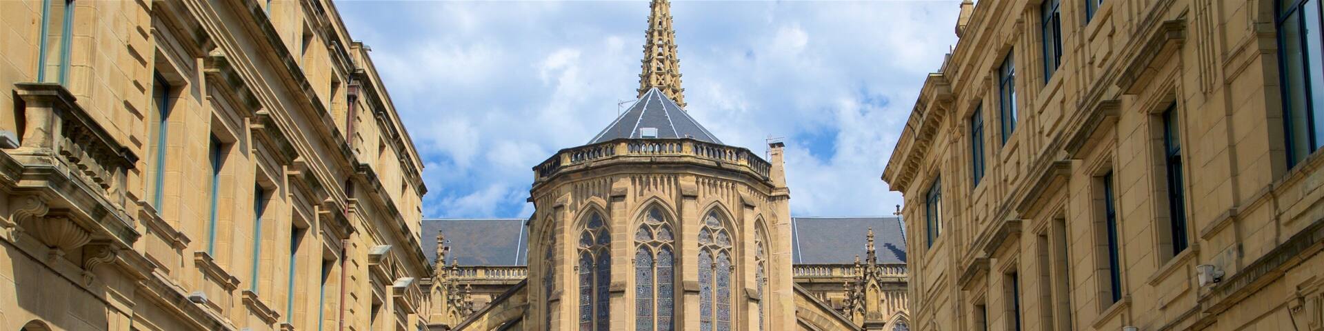 Cathedral of the Good Shepherd which includes heritage architecture and street scenes as well as a small group of people