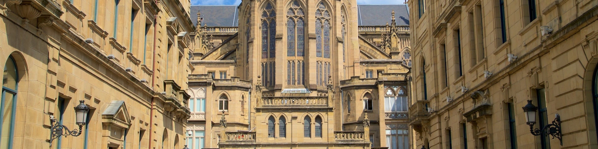 Cathedral of the Good Shepherd which includes street scenes and heritage architecture as well as a small group of people