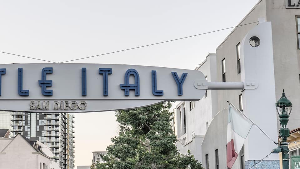 Little Italy welcome sign San Diego California