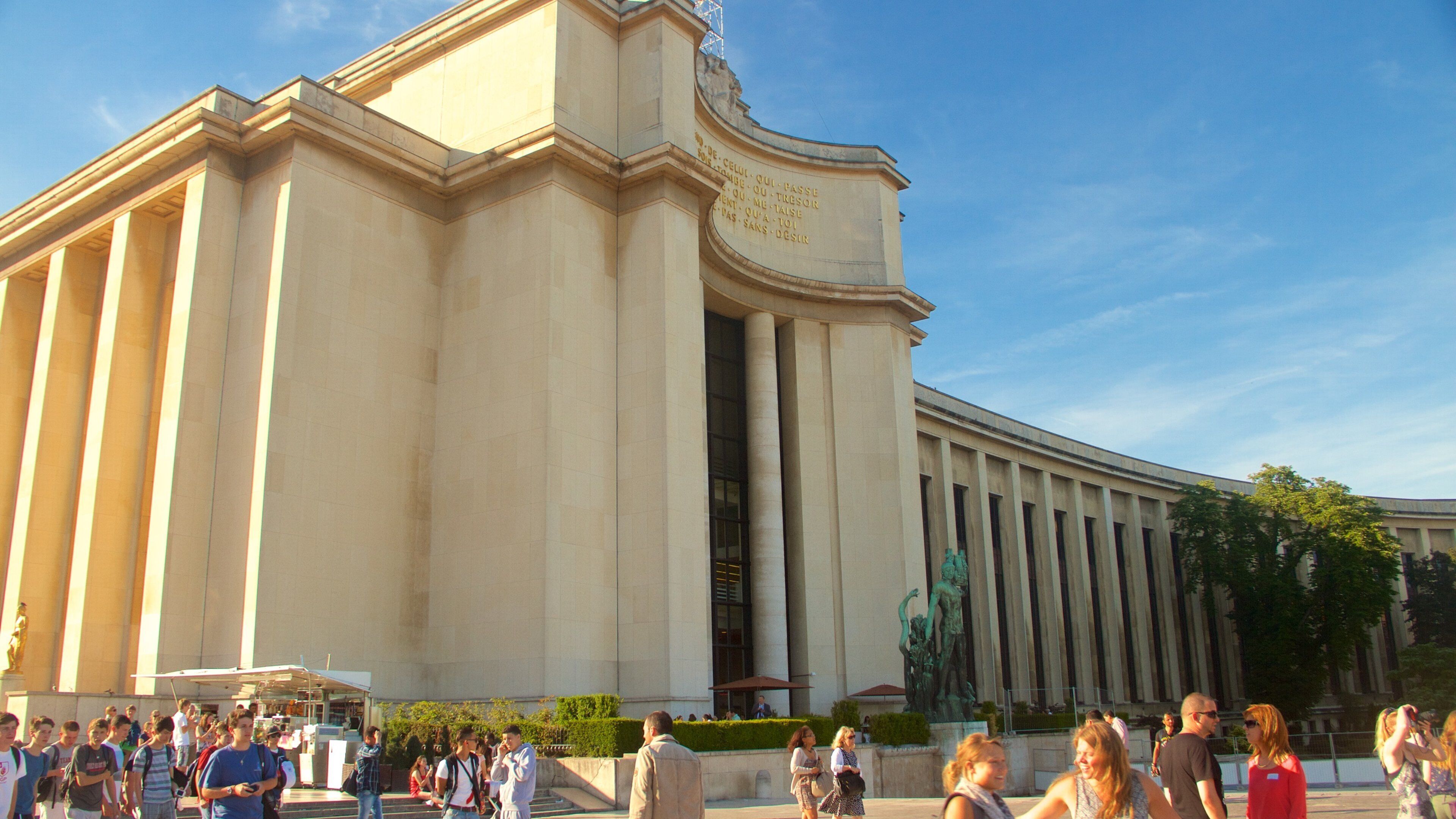 Paris which includes heritage elements as well as a large group of people