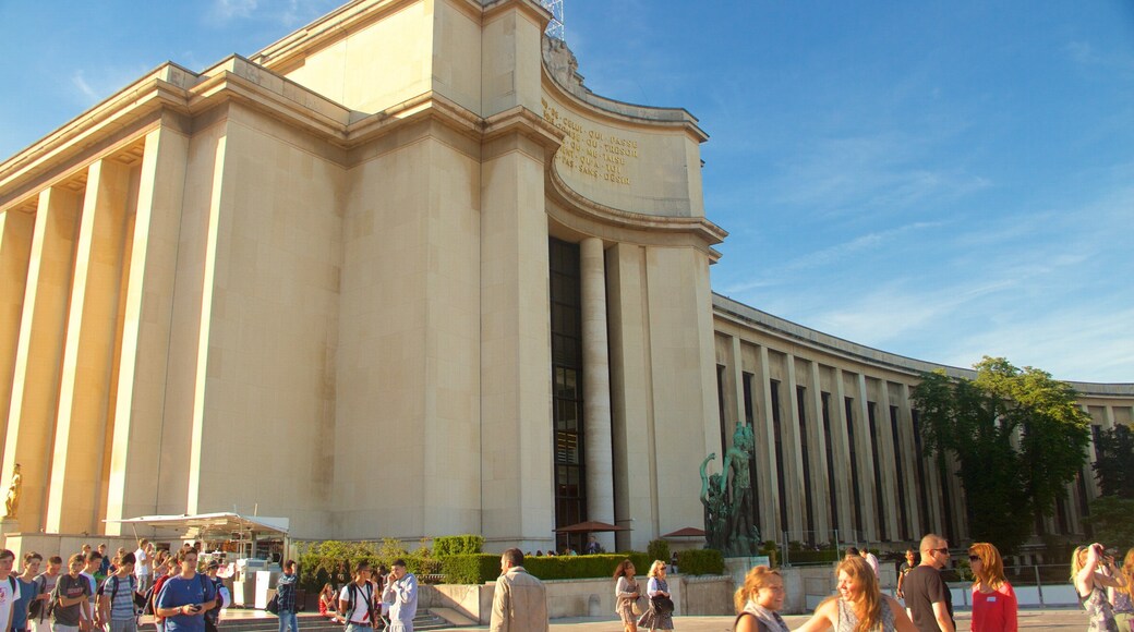 Paris which includes heritage elements as well as a large group of people