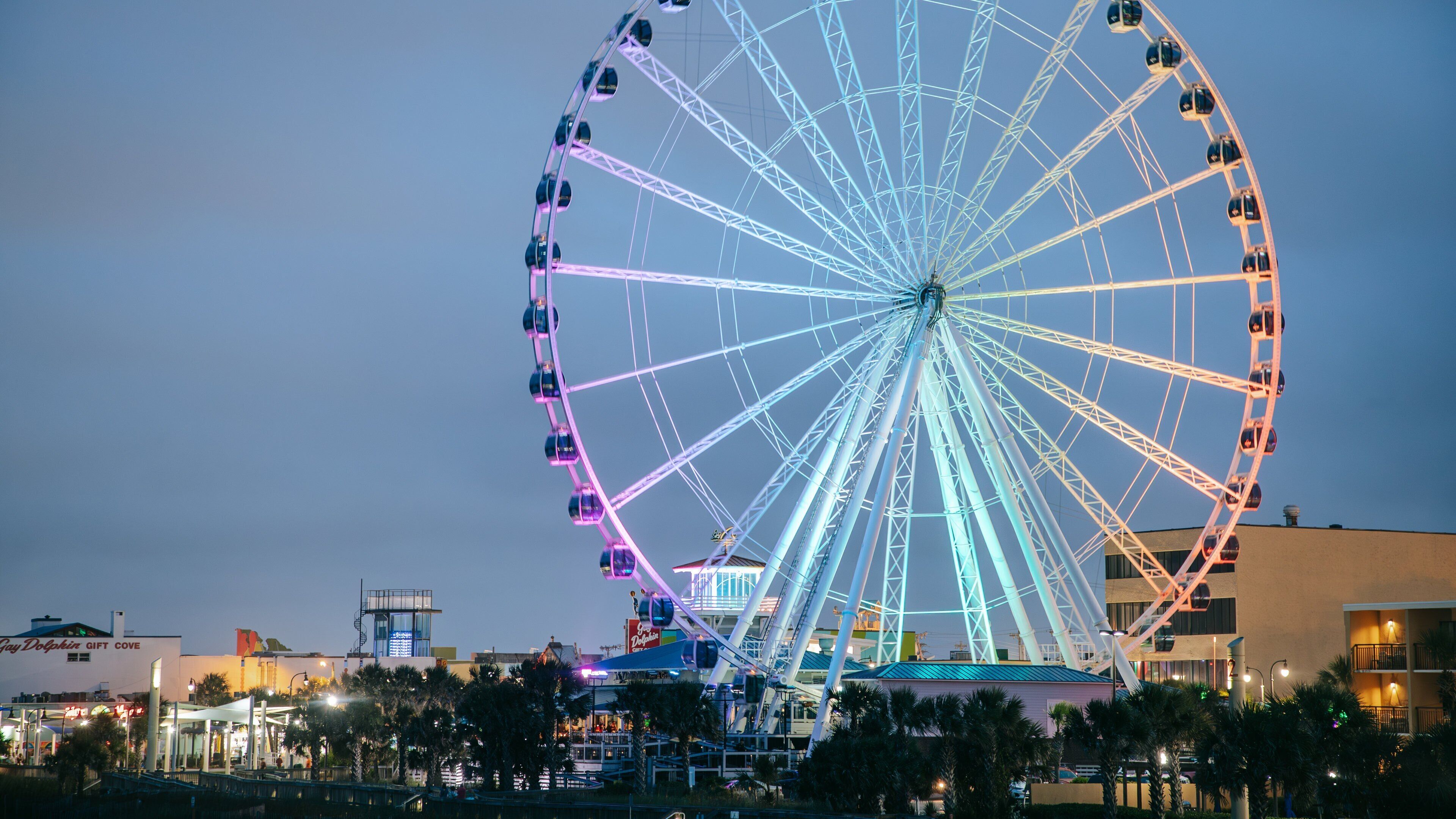 SkyWheel Myrtle Beach which includes landscape views, night scenes and views