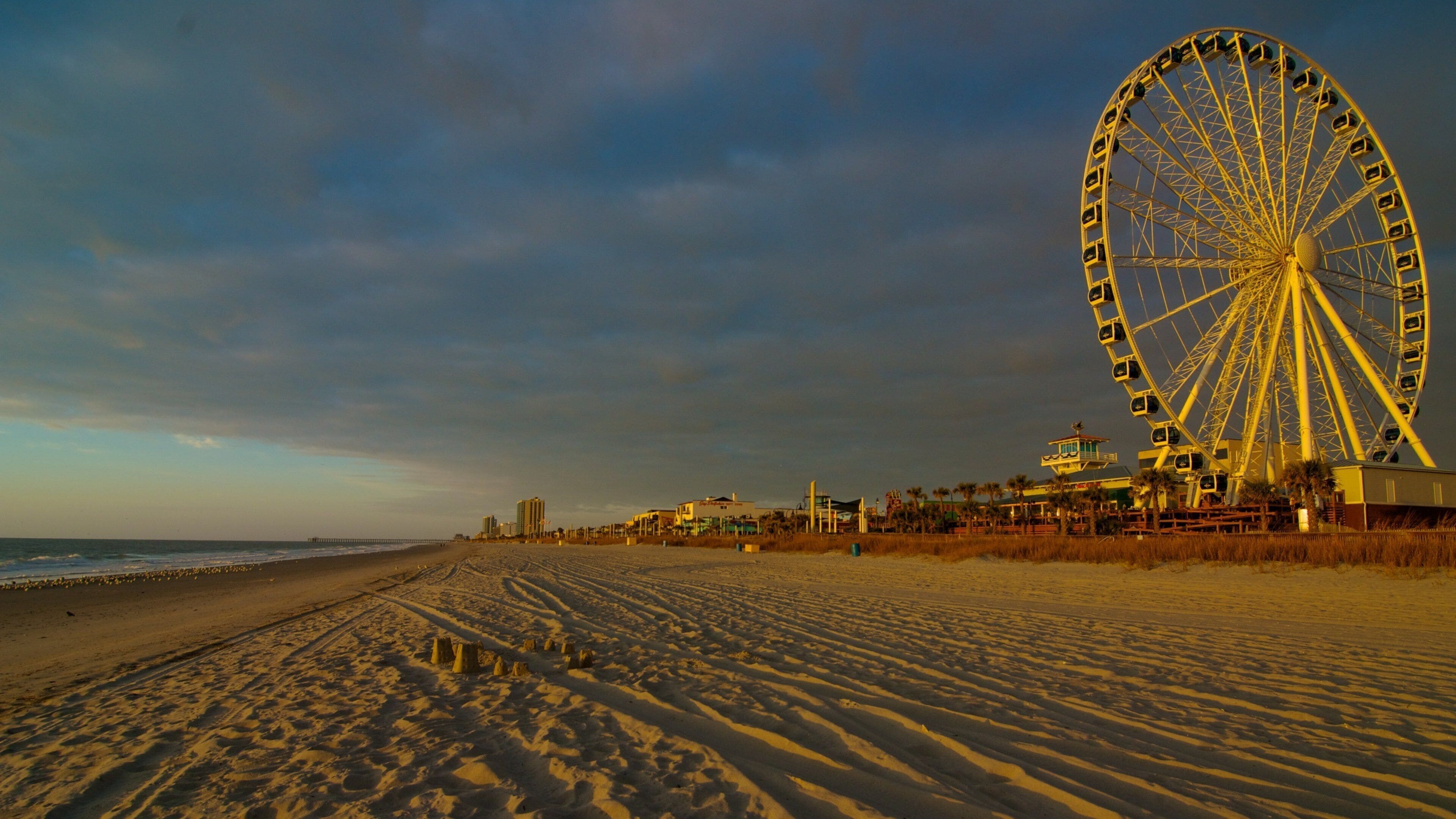 SkyWheel stands tall against the evening sky at Myrtle Beach in South Carolina