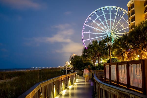 SkyWheel Myrtle Beach showing night scenes
