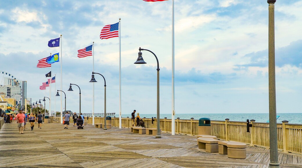Myrtle Beach Boardwalk which includes street scenes and general coastal views