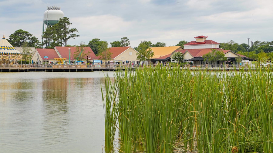 Barefoot Landing which includes a lake or waterhole