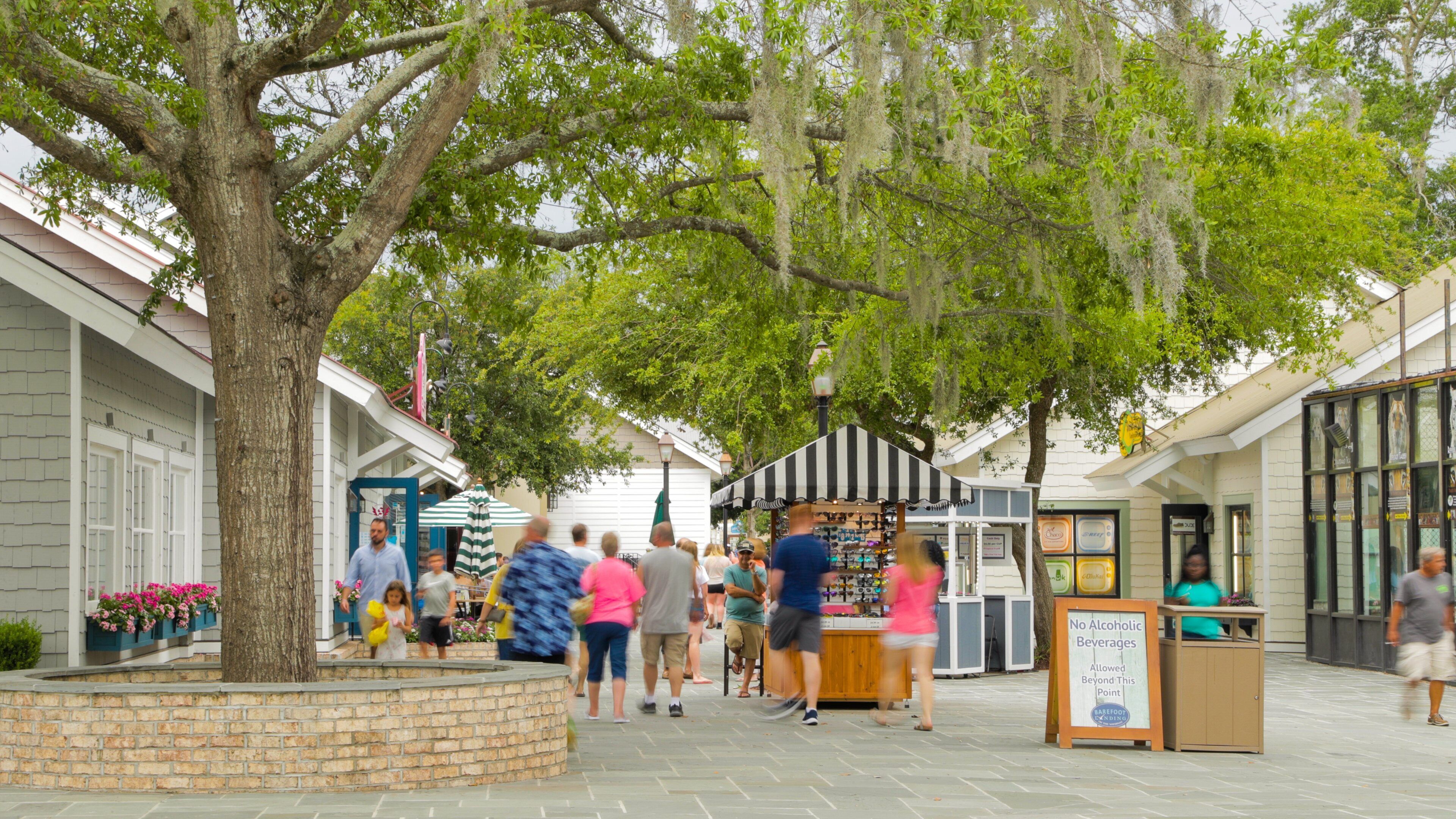 Barefoot Landing featuring street scenes