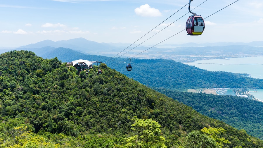 Cable Car on tropical island, Langkawi, Malaysia, Asia
