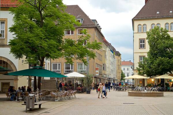 Old Market Square featuring a square or plaza and street scenes as well as a couple