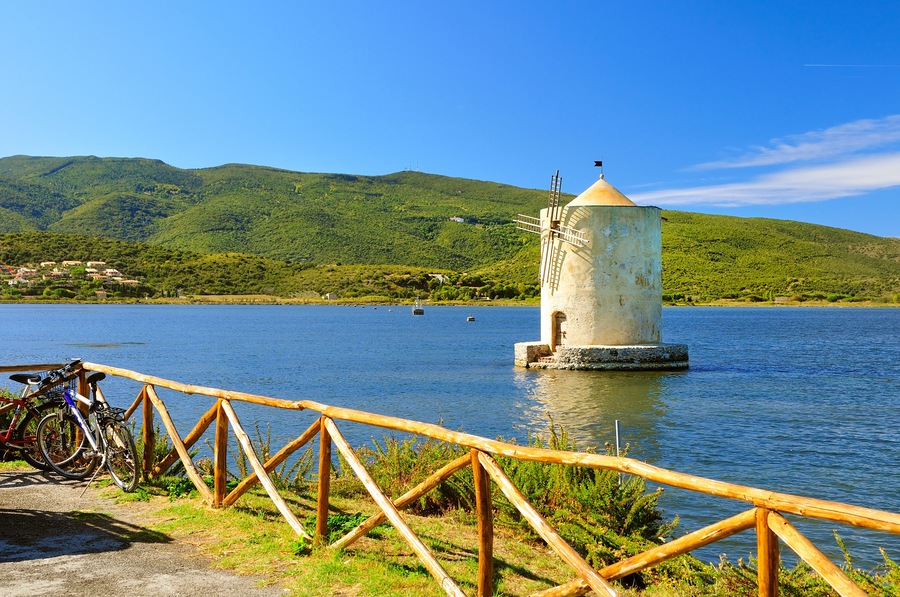 Old windmill in harbor of orbetello (Toscana), Shutterstock ID 108963332, SF SSA Case with Manager Approval: Case 07151371, Job: Prepay credit, Client/Licensee: , Other: