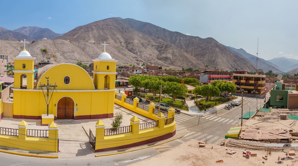 Church and central park of Calango