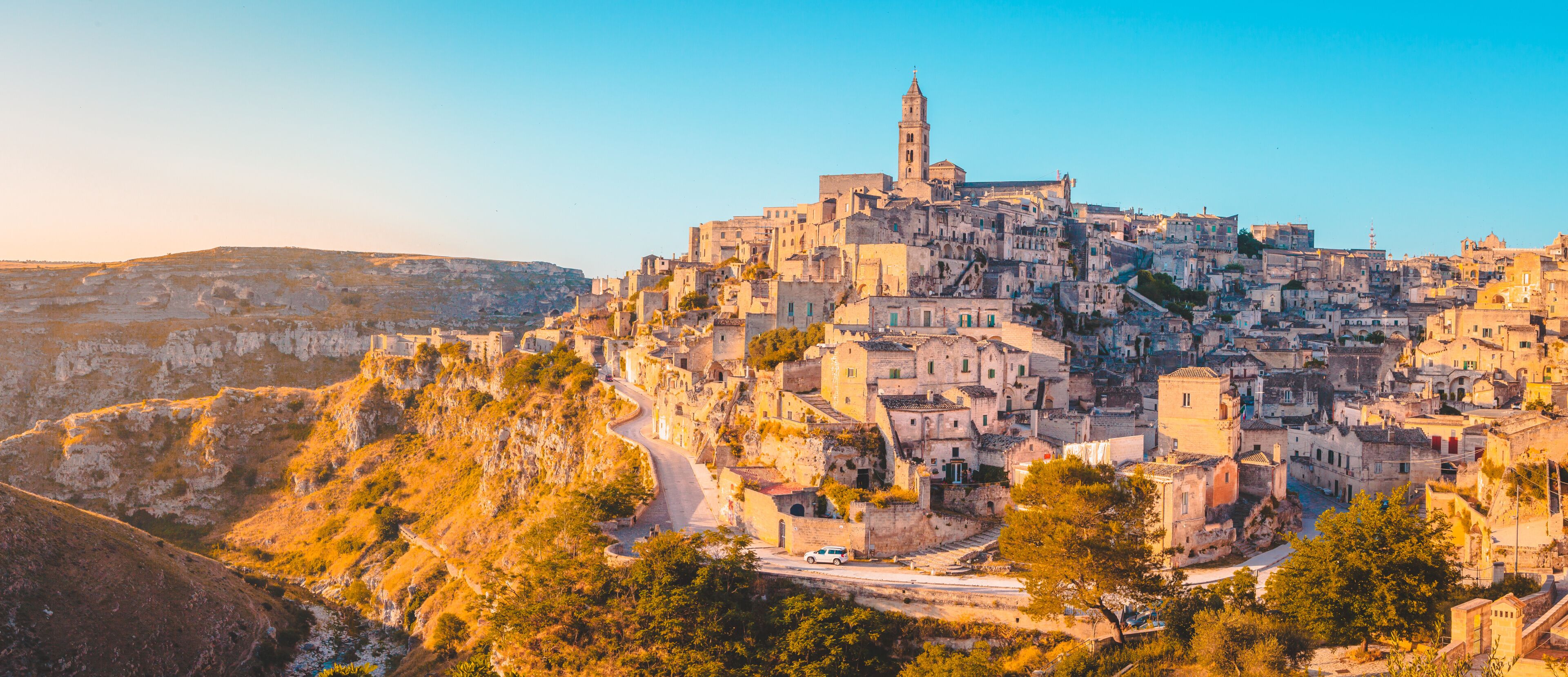 Sassi di Matera at sunrise, Basilicata, Italy