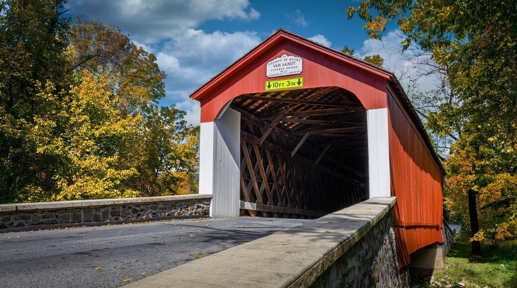 Old wooden covered bridge near New Hope, Pennsylvania