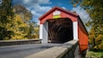 Old wooden covered bridge near New Hope, Pennsylvania
