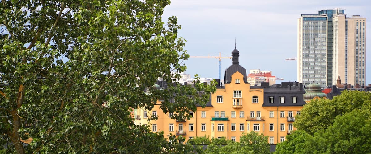 Vitabergsparken Park showing heritage architecture