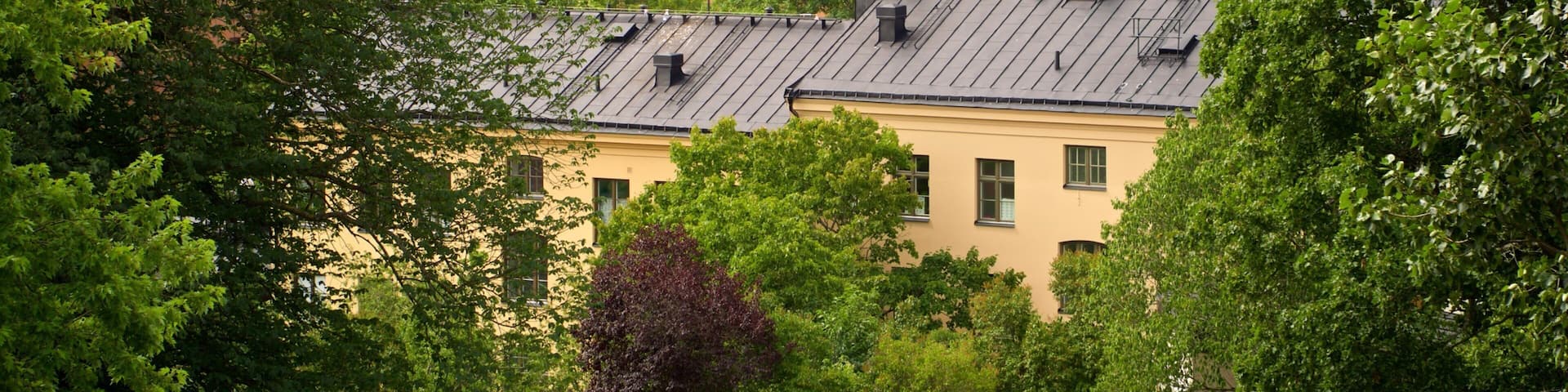 Vitabergsparken Park showing a small town or village