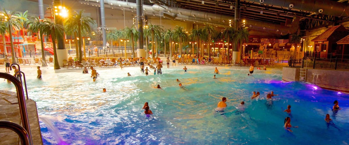 Lalandia Water Park showing a pool, interior views and a water park