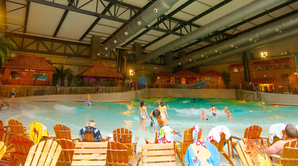 Lalandia Water Park showing swimming, interior views and a pool