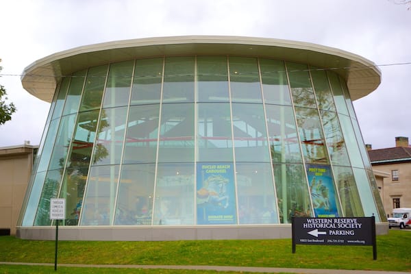 Western Reserve Historical Society showing modern architecture and a city