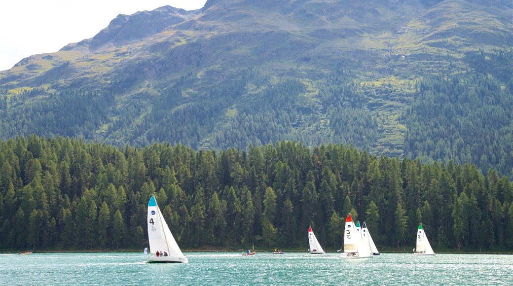 Lake St. Moritz which includes landscape views, sailing and a lake or waterhole
