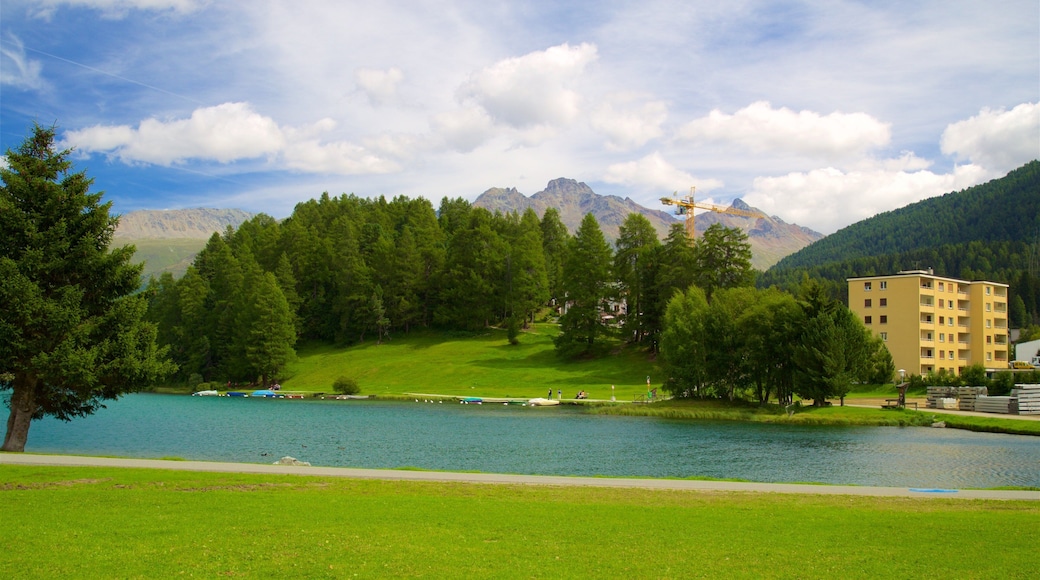 Lake St. Moritz featuring a lake or waterhole and a park