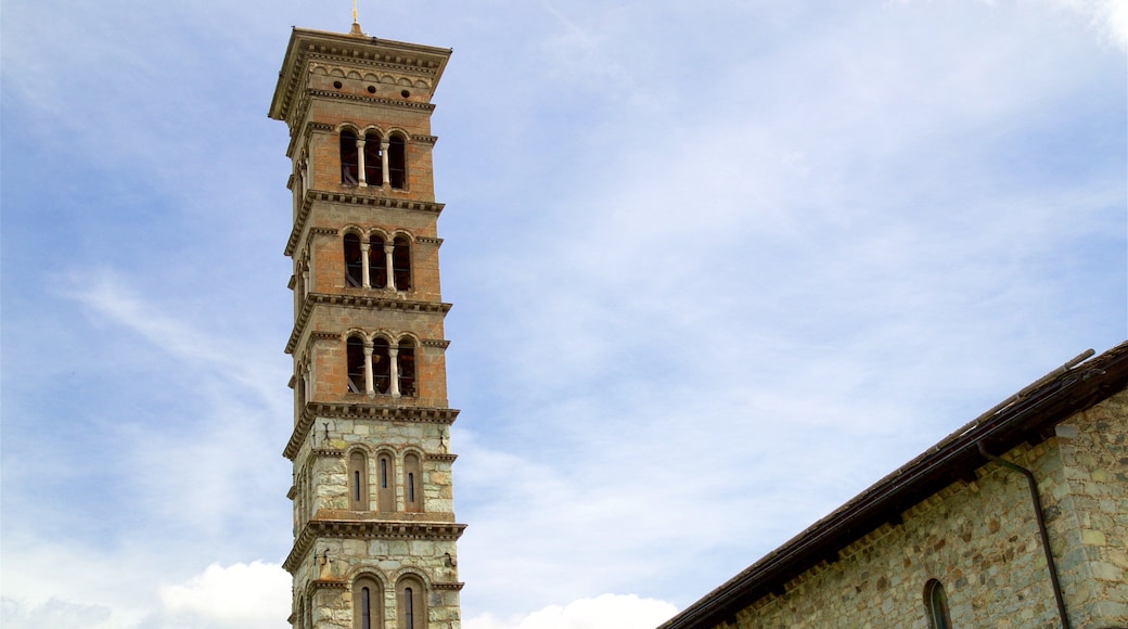 St. Moritz Leaning Tower showing heritage elements