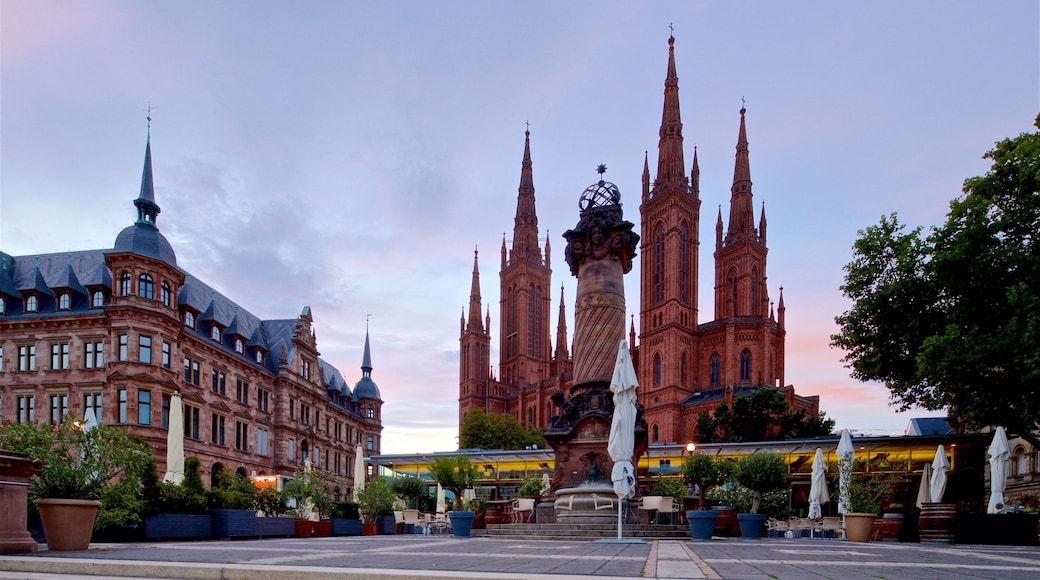 Market Church featuring a church or cathedral, a sunset and heritage architecture