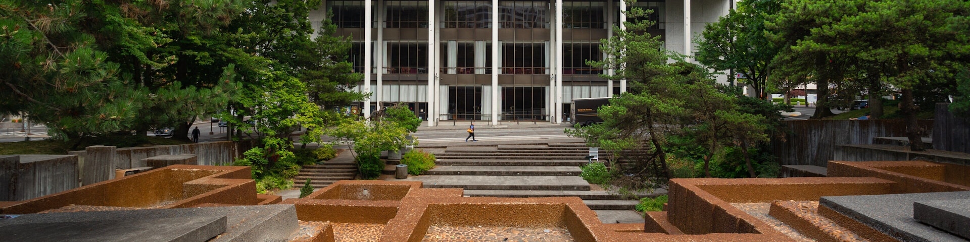 Keller Auditorium which includes a park