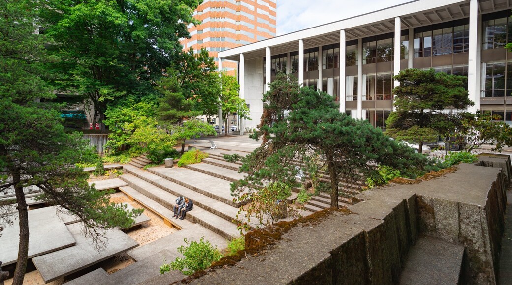 Keller Auditorium which includes a park as well as a couple