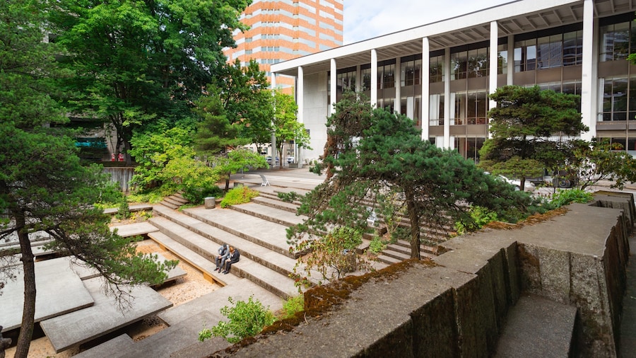 Keller Auditorium which includes a park as well as a couple