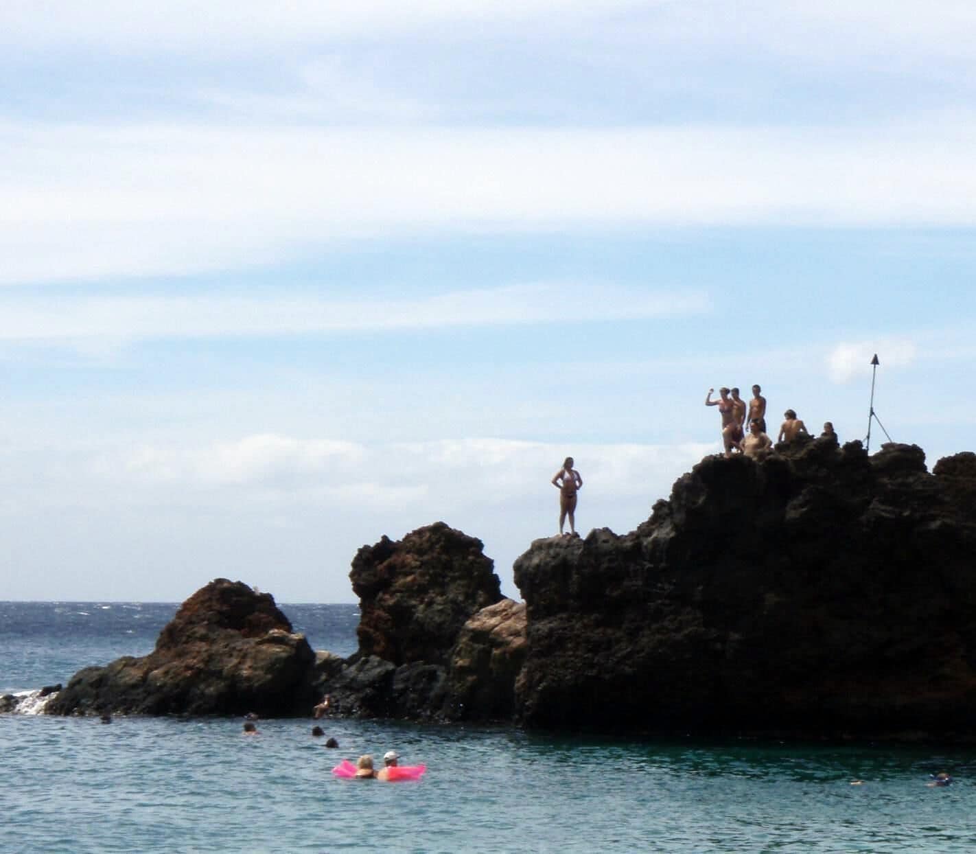 This black rock sits at the end of Kaanapali Beach. Fun for jumping off of, but be sure to keep your legs crossed. :)