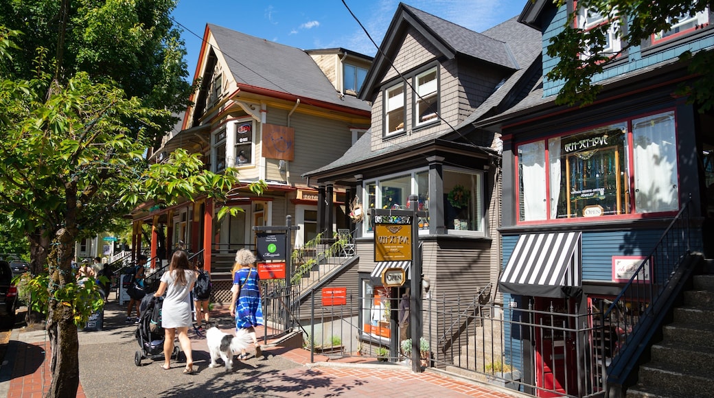 Alphabet Historic District which includes street scenes as well as a small group of people