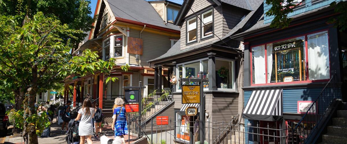 Alphabet Historic District which includes street scenes as well as a small group of people