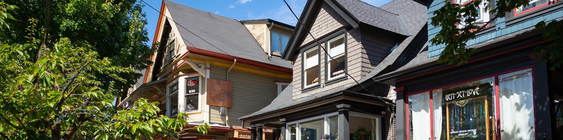 Alphabet Historic District which includes street scenes as well as a small group of people