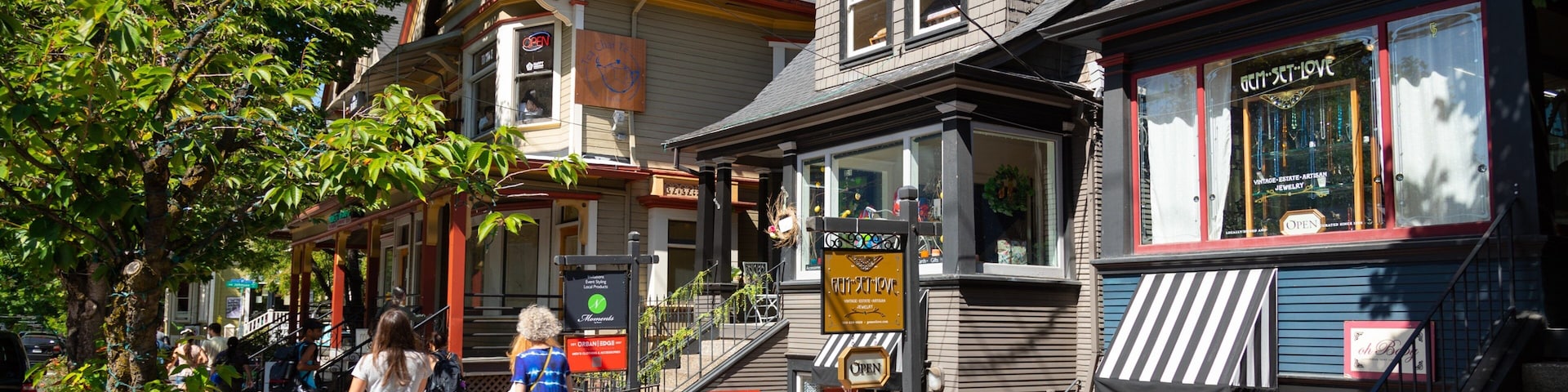 Alphabet Historic District which includes street scenes as well as a small group of people