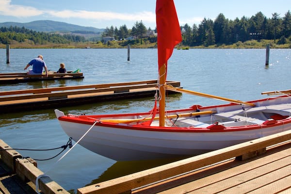 Devil\'s Lake State Recreation Area mit einem Bootfahren