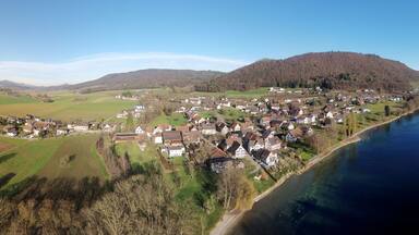 Switzerland, Canton of Schaffhausen, aerial views of Hemishofen