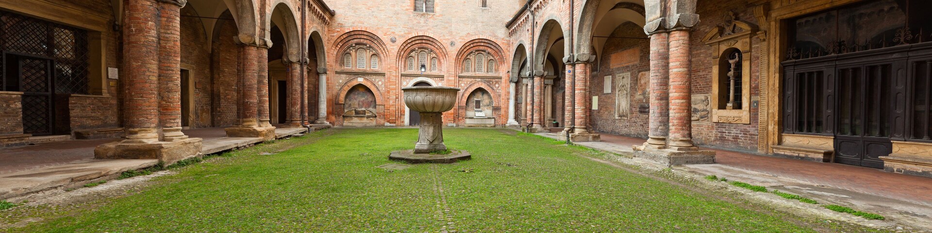 Panorama of Santo Stefano church in Bologna. Europe. Italy.