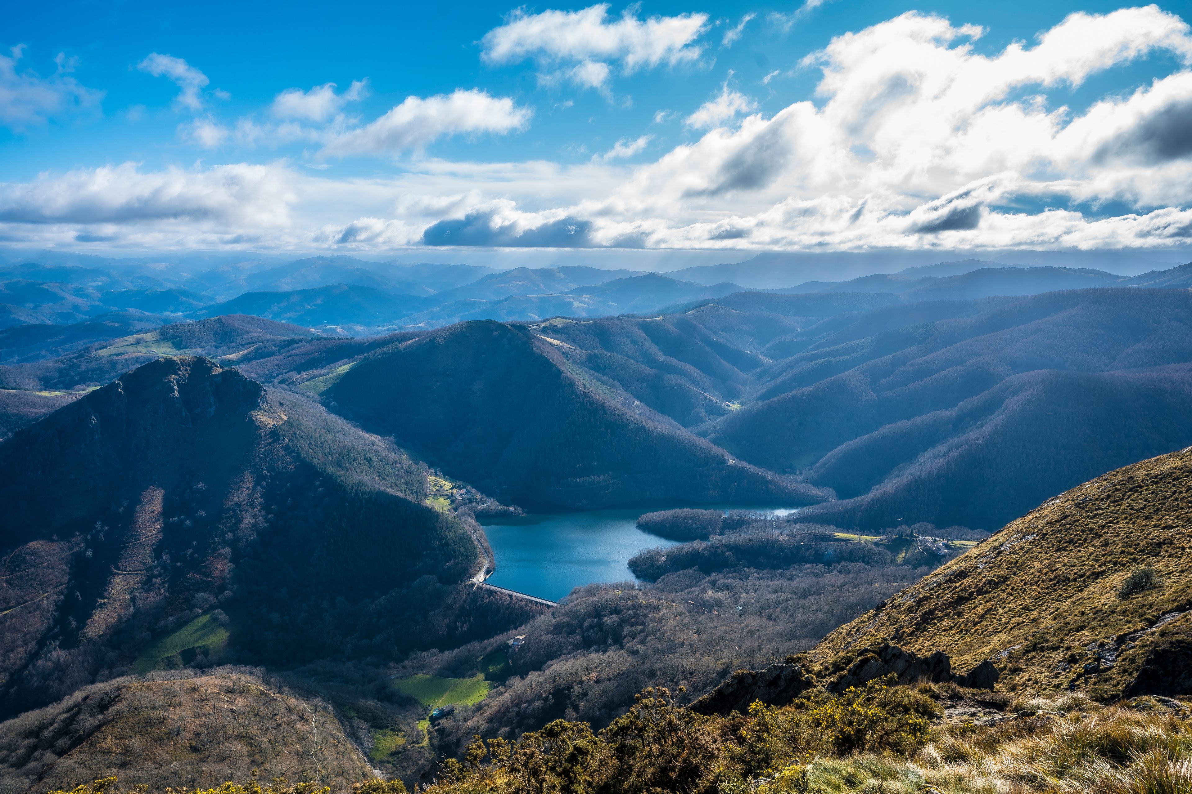 The Añarbe reservoir seen from Peñas de Aia, Guipuzcoa. Basque Country