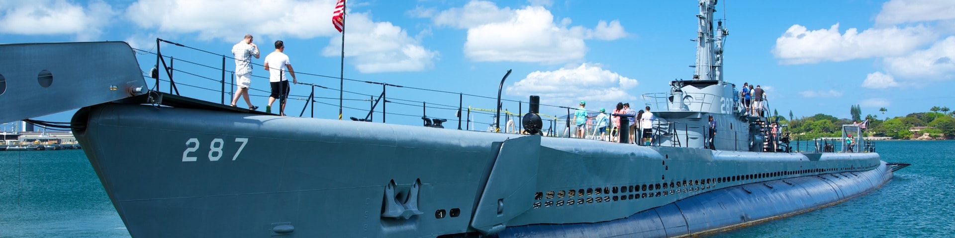 USS Bowfin Submarine Museum and Park showing a bay or harbor