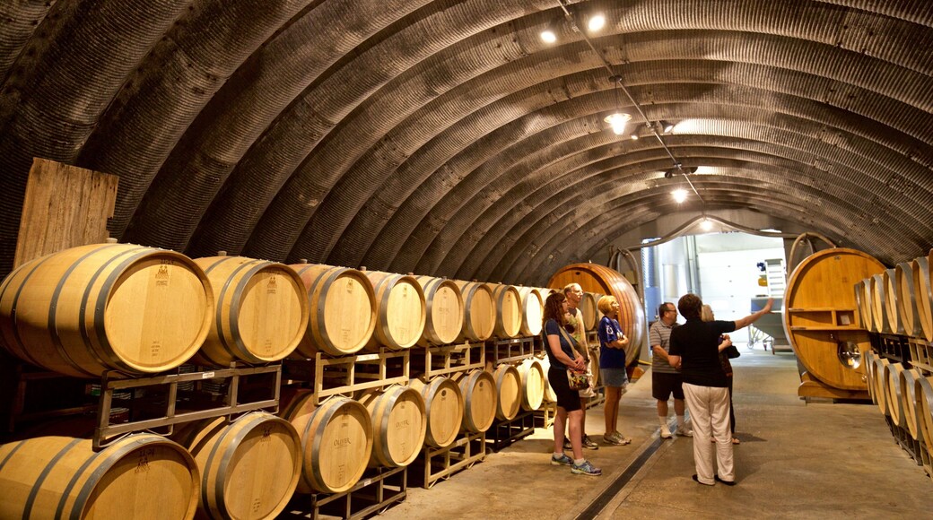 Oliver Winery featuring interior views as well as a small group of people