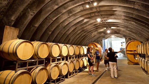 Oliver Winery featuring interior views as well as a small group of people