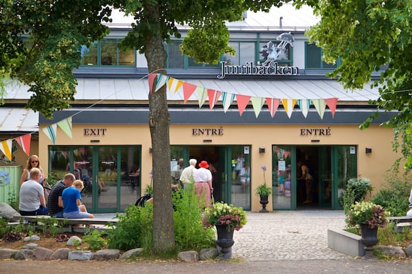 Junibacken which includes a park as well as a small group of people